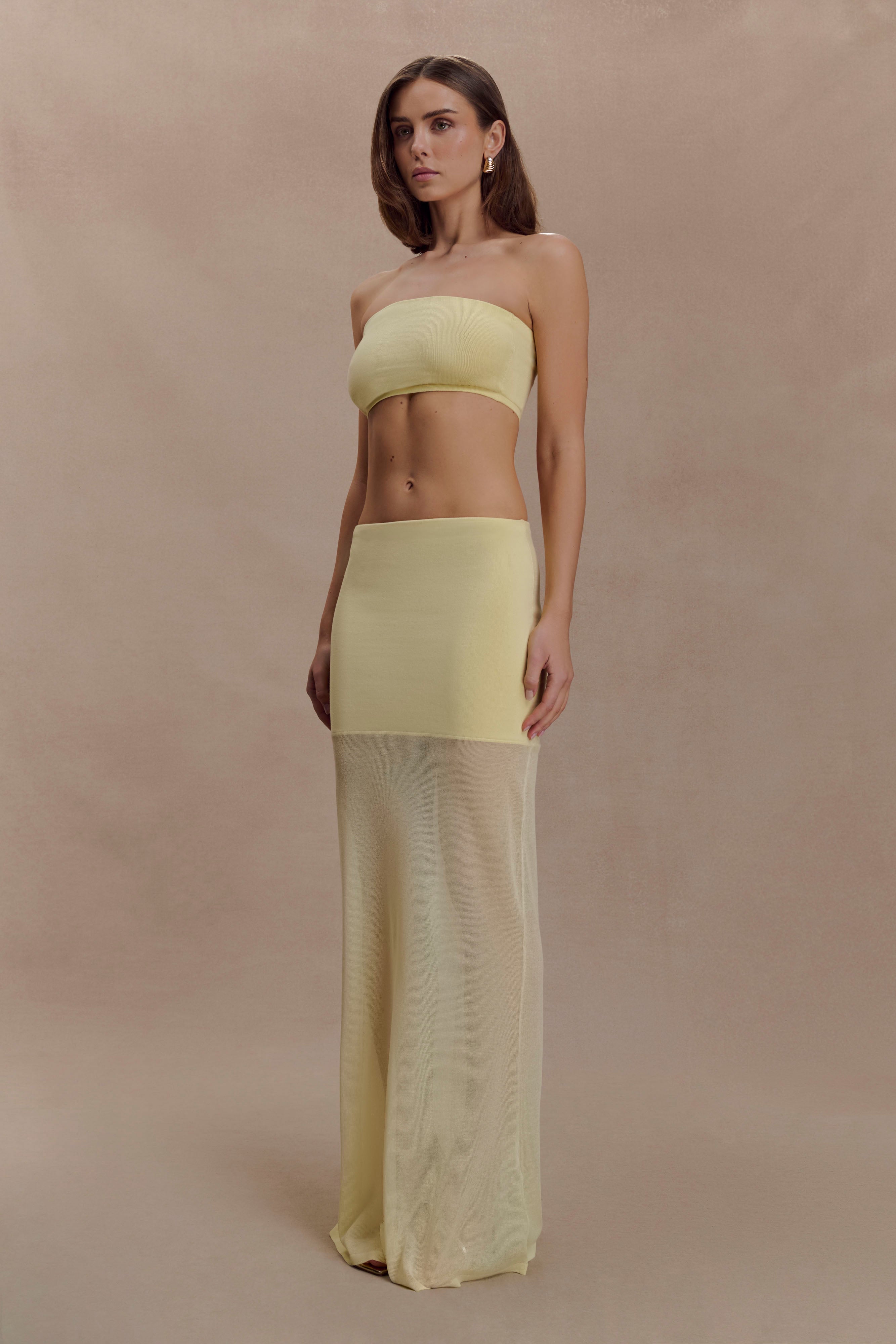Tanyel Knit Bandeau Top - Lemon